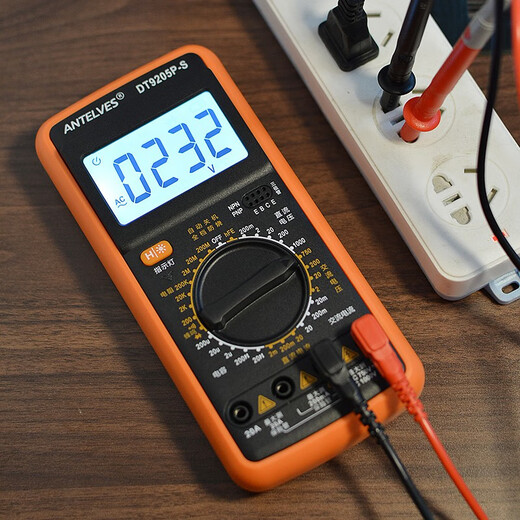 ANTELVES 新款DT9205A高精度数显万用表数字多功能家用防烧电工维修电容表 DT9205P-S+1组7号电池