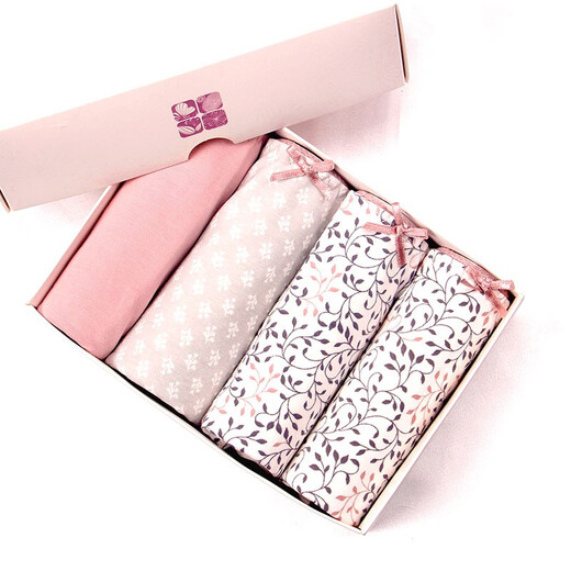 
Die Anfen 4-pair underwear, cotton sweet lady, high waist belly-closing lace shorts, women's 13118 13118 Pure powder + floral + print + print XL (2 feet 2-2 feet 4)