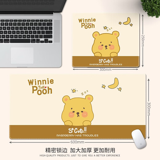 三色猫（SFMCEMQ） 可爱熊大号鼠标垫女生卡通软垫办公娱乐宿舍学习加厚锁边电脑书桌垫护腕垫 5010噗噗熊 30厘米x25厘米x3毫米