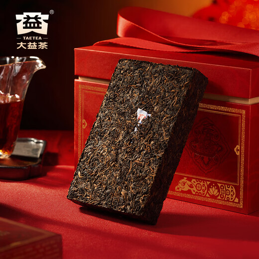 大益TAETEA普洱茶熟茶 金针白莲蛇年特别版 250g/砖 商务送礼
