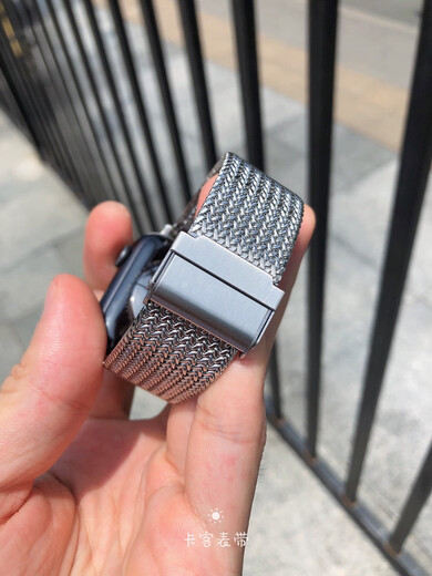 音铂达人字编织适用苹果applewatch米兰尼斯s9876543金属网带卡客表带 人字编织银色双保扣 适用iwatch_12342mm