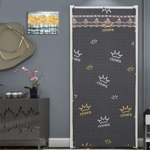 Mondorf cotton door curtains thickened cotton door curtains in winter, insulated door curtains, air-conditioning fabrics, winter warm cotton door curtains, thickened home bedroom soundproofing Crown Dream (Velcro/rod/hook three ways to install without punching) width 80*height 200cm