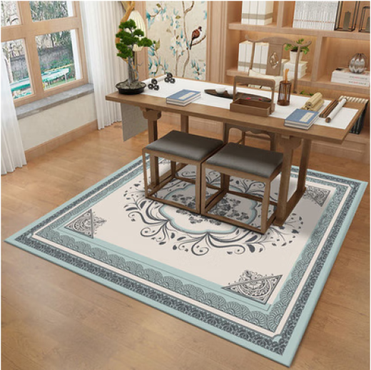 Study carpet Chinese square carpet living room sofa coffee table carpet simple Chinese style Zen study tea room full carpet square-2 customization contact customer service