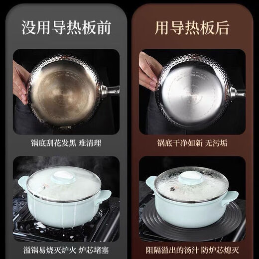 Dad Xin German gas stove heat conduction plate gas gas stove anti-burn black heating plate insulated enamel pot thawing heat conduction plate aviation aluminum heat conduction plate 28cm extra thick 6mm