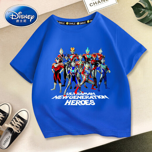 Disney Boys kurzärmeligte T-Shirt-Baumwolle 2023 Sommer Cooler und gutaussehender Junge Ultraman Kleidung Sommerkleidung Kinder Top Sommerstil 1048 Weiß-Ärmel 140 cm (empfohlenes Gewicht 50-60 Jin [Jin entspricht 0,5 kg]))
