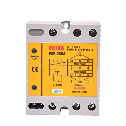 Original Taiwan FOTEK Yangming ESR-40DA-H/25/60/80/100A three-phase solid state relay module ESR-25DA.