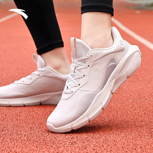 ANTA jump rope shoes women's running shoes spring new mesh breathable thick sole shock-absorbing fitness training casual sports shoes leather surface lotus root gray / taro purple 7701-5 37.5 (235mm)