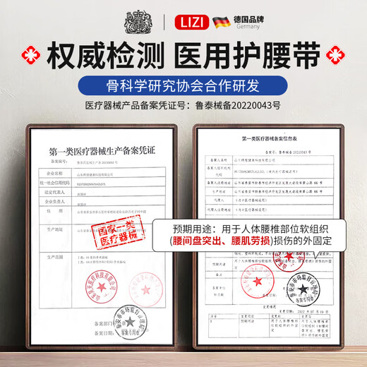 Standing (lizi) medical support belt, lumbar disc herniation, lumbar muscle strain, lumbar circumference surgery, steel plate lumbar support protective gear V-shaped L