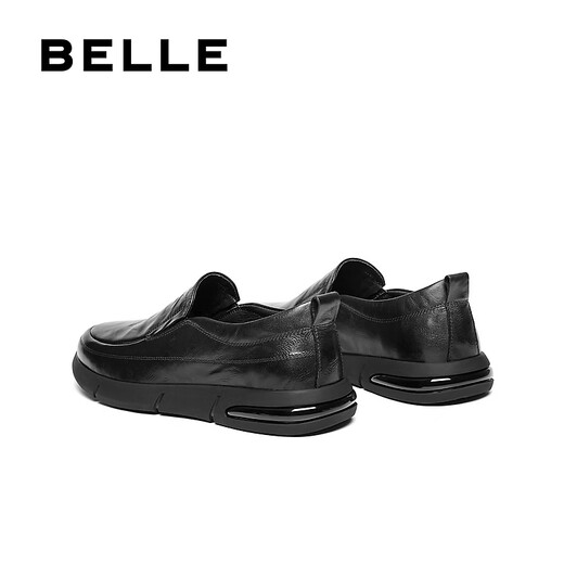 Belle slip-on business shoes for men 2025 new style shopping mall casual leather shoes 8QE02AM5 black 40 (250mm)