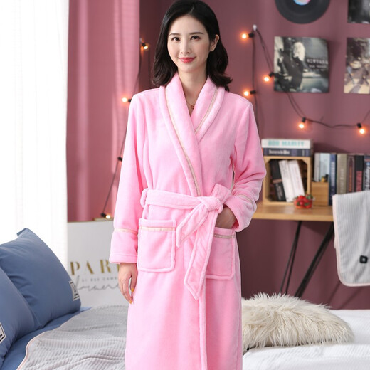 Schöne Flanell -Nachthemd Damen Paar Pyjamas Herbst und Winterkorallen Velvet Bademantel Sty