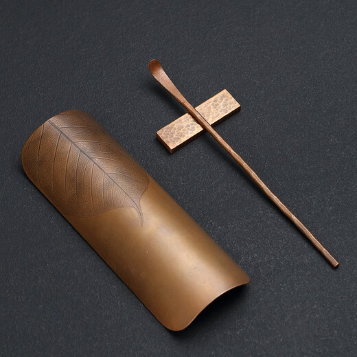 HAOMINGTIAN tea set handmade copper chiseled teaspoon three-piece set creative tea rules tea lotus tea spoon tea ceremony zero three-piece tea set