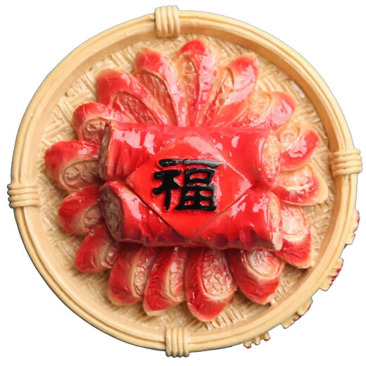LIVE PAI refrigerator sticker simulated food Chinese food New Year flavor bacon magnet tile refrigerator home decoration magnetic message post 689 [Berry pancake]