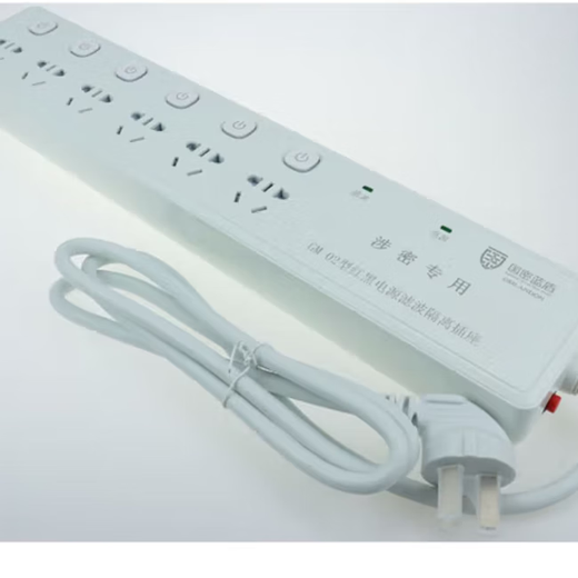 GMLANDUN国密蓝盾GM-02红黑电源滤波隔离插座六插位--1.5米线