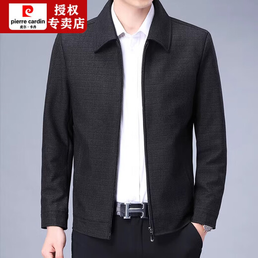 Pierre Cardin Jacket Men's Spring y Autumn Fina de mediana edad y anciana chaqueta casual Otoño nuevo Daddy Daddy Autumn Top XPN-J719 Light Grey 170 100-120Jin [Jin equivale a 0.5 kg]
