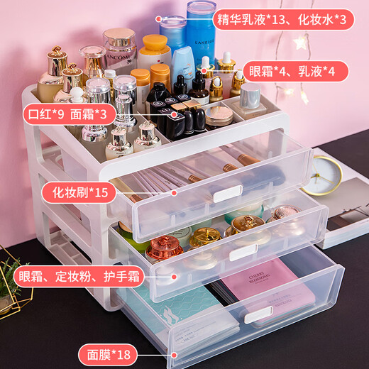 Xuelinglong Aiowei Kosmetische Speicherplatte Desktop Schublade Rack Home Schlafsaal Hautpflege -Schminktisch Wt. 9276-1 verbessert Vierschicht