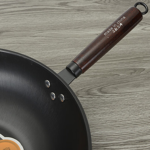 
Uncle San Aunt Frying Pot Household Uncoated Real Stainless Frying Iron Pot Frying Pot Gas Stove Electromagnetic SN4865 34cm Uncle San Aunt Yamamoto's family [with