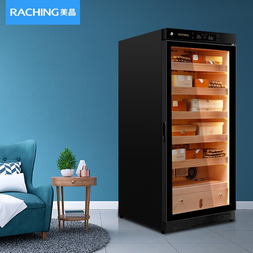 Meijing (raching) C230A solid wood constant temperature and humidity cigar cabinet, precise temperature control and humidity control humidifier, real air-cooled, frost-free household cigar cabinet, starry sky black (Canadian cedar wood shelf)