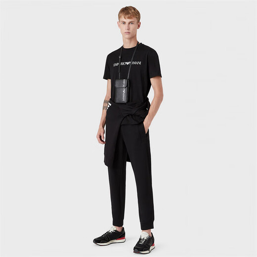 ARMANI/阿玛尼 EA 男士经典时尚鹰标短袖圆领T恤 8N1TN5 1JPZZ 浅蓝色 684 S