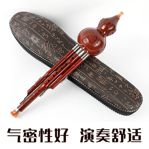 正音堂葫芦丝云南乐器成人专业演奏双调红木管浮雕三音款儿童初学 仿红木降B调