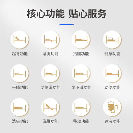 Kanglui Nursing Bed Medical Bed Elderly Multifunctional Medical Bed Home Paralyzed Elderly Back Turning Bed HNK-ZQ-