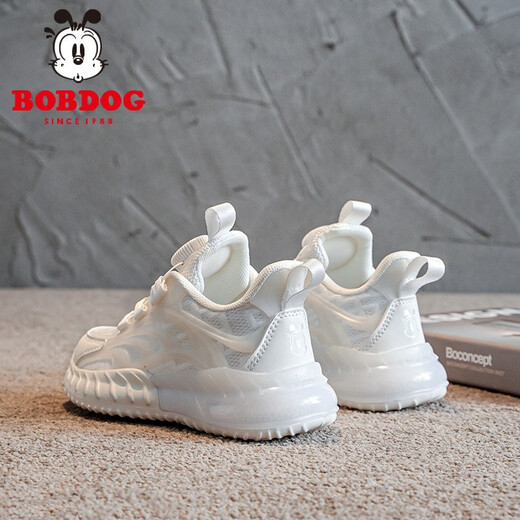 
Babudou children's shoes children's white shoes 2025 spring new mesh breathable girls casual shoes old soft sole boys sports shoes Pearl white 13547 (double net) 34 inner length 22.0cm