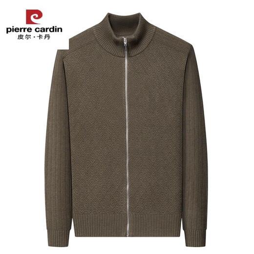 皮尔卡丹（pierre cardin）冬季新款羊毛衫男半高领拉链加厚保暖羊毛针织开衫毛衣外套男 盛世灰 3722 185/3XL体重180~200斤
