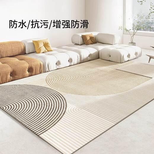 Teppich Wohnzimmer Leicht Luxus Schlafzimmer Home-Bett-Sofa Matte Couchtisch kostenlos waschbarer und ausgelöschbares einfaches Creme-Stil grau ZJ694G [verbesserter Anti-Schlupf-Wasserdicke-verdickte Modell 200 cm*140 cm (für Sofas für 2-3 Personen)