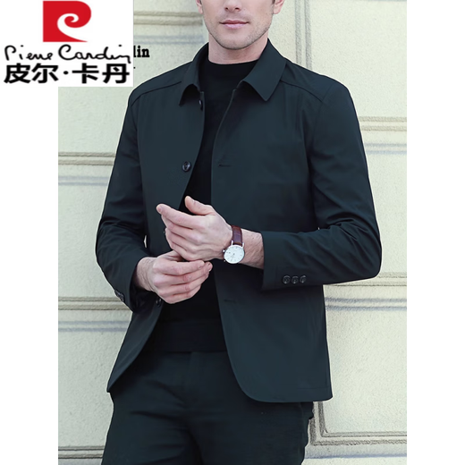 Pierre Cardin (Pierre Cardin) new autumn and winter middle-aged men's casual spring and autumn executive business jackets for middle-aged and elderly jackets with lapels for dad, dark blue (cotton), thickened 185 (155-170Jin Jin equals 0.5 kg)