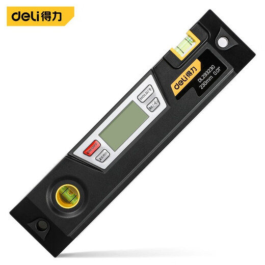 Deli digital display level high-precision electronic balance angle strong magnetic woodworking home inspection tool slope measuring instrument with blisters 230mm torpedo type digital display level DL293230