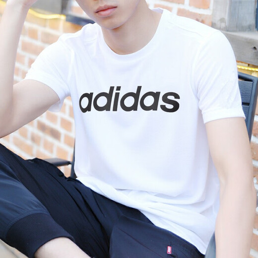 Adidas (adidas) short-sleeved men's spring new neo sports half-sleeved fashion trend casual breathable round neck short-sleeved T-shirt GP4885/white XS