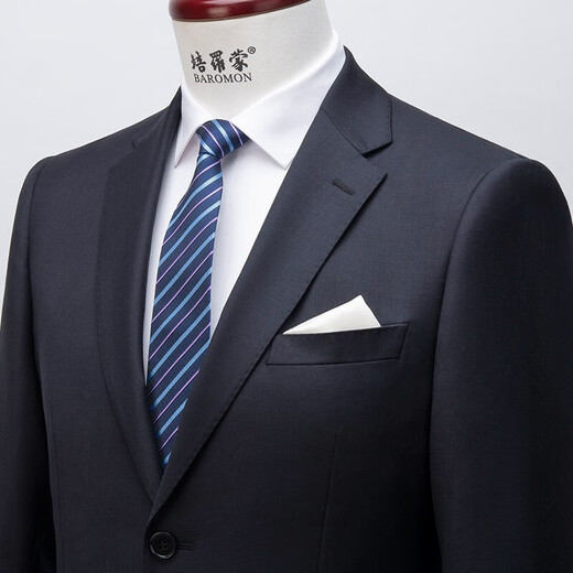 Peromont Men's Wool Business Formal Wear Professional Suit Wedding Groom Suit Navy 175D