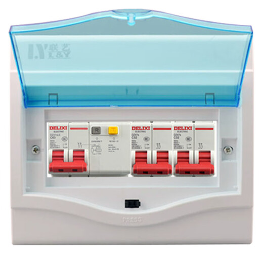 唄硶【明装】配电箱回路成套漏电 空开强电箱套装家用家装总开关箱 12位+2P63漏+2P32空4只