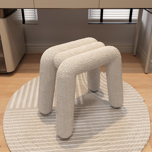 Seaworthy dressing stool bedroom dressing table stool modern simple light luxury Internet celebrity makeup chair manicure and shoe changing stool milk white 55cm