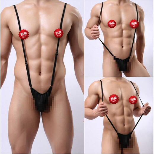 Long Night Sexy Strap-Type Adjustable One-piece T-Pants T-Pants with U Protruding Bag Design Men's One-Size Sexy One-size-fits-all