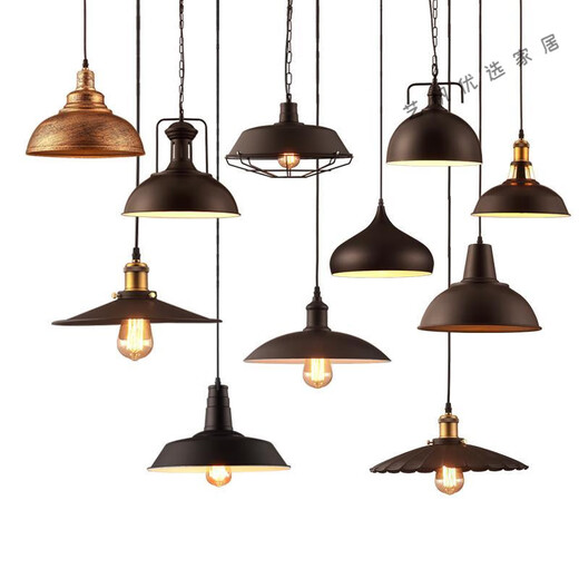 XMSJ Desk Top Kronleuchter Loft Kreatives Einkopf-Eisen-Topf-Deckel Einfacher Restaurantlampe American Style European Industrial D5009 Weiß groß