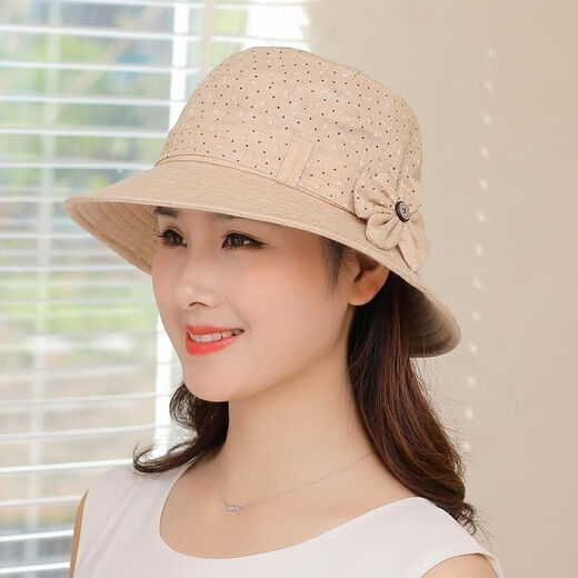 Qiuzengchun autumn hat women middle-aged and elderly women's hat mom sun hat basin hat fisherman hat small brim casual cloth hat elderly hat purple adjustable 54-58