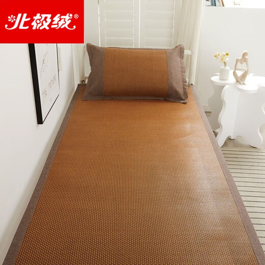 Arctic velvet, summer naked sleeping ice silk student dormitory single cool mat, home foldable double-sided straw mat, rattan mat, BBK double-sided rattan mat [0.9m dormitory bed] 90*190cm two-piece set