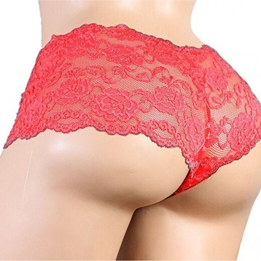 
Men's sexy underwear for men wearing men's sexy transparent lace underwear thong seducing male servant gay red M