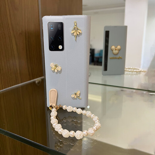 Lion Kaidun Huawei Matex2 Téléphone mobile Version Collector Full-Pack Flip Magnetic Imitation Leather X2 Mobile Phone Case Ultra-Thin Personalité mignon Ladies Mate x2 Nouveau étui [couverture en cuir Sky Blue-Flip] Ballet Girl + Minnie + Rose Pearl Bracelet Huawei Mate X2 Collector's version
