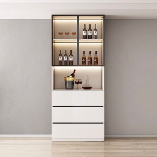 Yingtaoge aparador sala de estar almacenamiento integrado moderno gabinete de vino de madera maciza montado en la pared multifuncional personalizado de pie ligero de lujo pequeño gabinete de té estilo 8 200 * 42 * zócalo de pista libre de madera maciza tablero ecológico de madera maciza