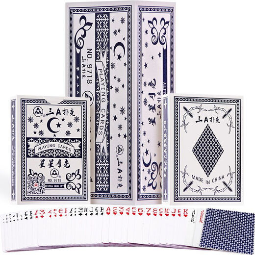 Trois une carte de poker étoile Moon 3 une carte Blue Core Paper Box entier 100 Picks trois choix A9718 Rouge 100