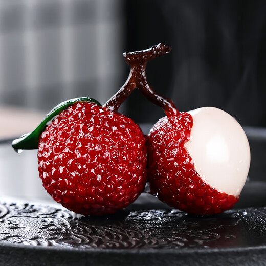 Lychee tea pet ornaments creative personality flush color changing tea play tea ceremony tea set accessories color changing jewelry tea making three pieces