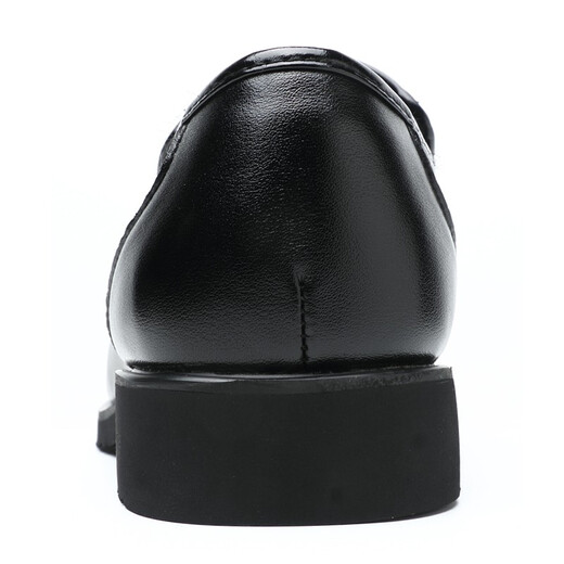 Portures leather shoes men's British slip-on business casual shoes lightweight soft sole Loaf formal shoes men 9526 black 39