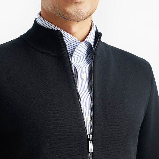 Shirt Lao Luo Strickjacke Herren Pullover Business Casual halbhöher Hals Reißverschluss Cardigan Orientaler einfacher Stil Pullover 247x0c723l Marine Blue 2XL (Gewicht 161-175jin [Jin gleich 0,5 kg]))