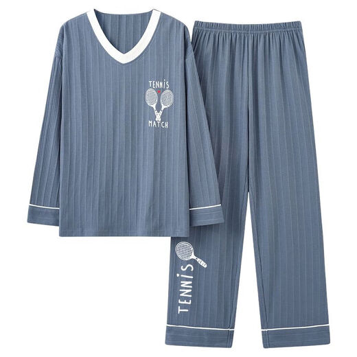 Pajamas de coton pour femmes au printemps et en automne Nouveau style Style Strip rond Pullor à manches longues Le costume de maison peut être porté à l'extérieur de MXL-ZWF9922 Code L - Recommandé 90-110Jin [Jin est égal à 0,5 kg]