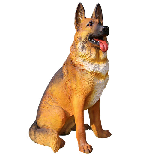 Cage fun simulated dog ornaments floor-standing sculpture living room courtyard home furnishings animal model large resin wolf dog housekeeper Wolf dog A style right style 22cm high