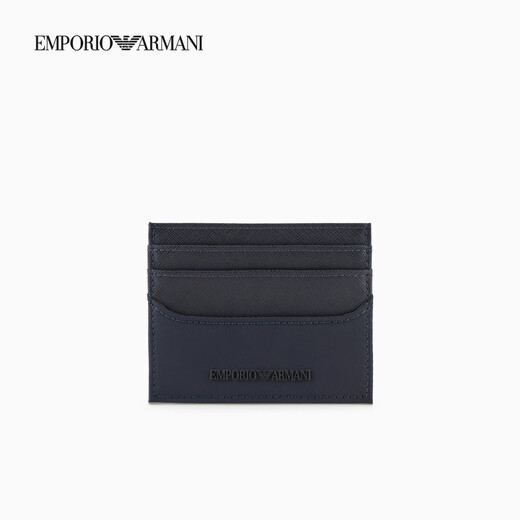 Emporio Armani/Armani Insignia oficial [Regalo de Novio de San Valentín chino] Negocios Multi-cartas Cross Cross Card Ligeweight Holding Card Clip 87872 Azule