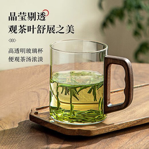 Niye tea cup glass water cup mug green tea cup personal lead-free glass cup with handle water cup for men