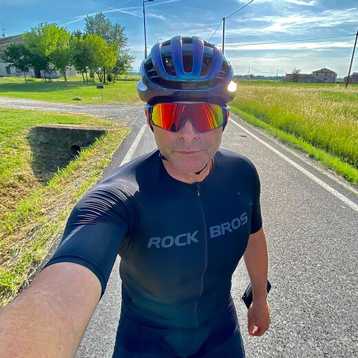 ROCKBROS cycling clothing suit summer short-sleeved shorts men's top mountain bike road cycling sportswear Taihang dark green top + Pasta suit L