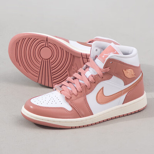 耐克（NIKE）AJ1女鞋夏季新款AIR JORDAN 1高帮板鞋休闲鞋轻便透气运动鞋 FB9892-670粉金 36.5